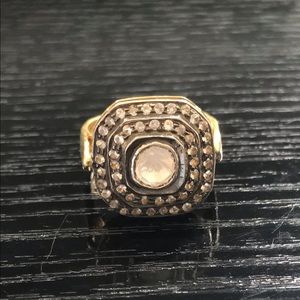 Lisa Robertson Ring Quartz and White Zircon Size 5